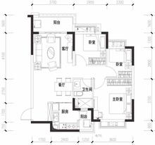 恒大西辰绿洲2期3室2厅1卫94.77平户型