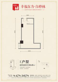 九峰时代广场(白桦林商业中心)59.49平户型