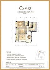 远雄风华园 2室2厅2卫 96.85平米