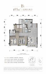 锦和府1期 3室2厅2卫 93.00平米