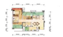 东原亲亲里3室2厅1卫89.00平户型