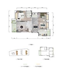 汇尚雅居1期3室2厅2卫109.00平户型