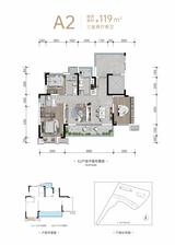 朗诗和风印悦花园1期 3室2厅2卫 119.00平米