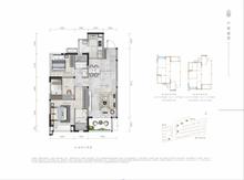 电建德商泷悦天玺玺园1期3室2厅2卫112.00平户型