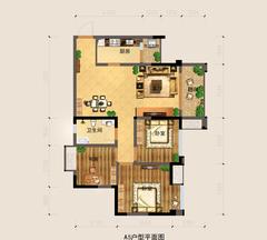 银海中心3室2厅1卫86.68平户型