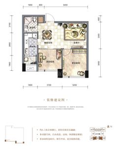 棠湖泊悦城72.88平户型