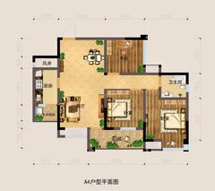 银海中心3室2厅1卫86.68平户型
