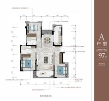 宁江大院4期3室2厅2卫97.00平户型