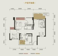 中筑西府兰庭2室2厅1卫73.06平户型