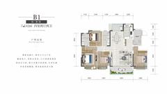 锦澜悦山小区1期4室2厅2卫142.00平户型