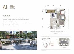 鹭岛金沙壹品花园1期3室2厅2卫118.00平户型