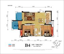 枫尚锦逸1期3室2厅1卫89.77平户型
