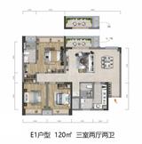 首钢蓉璟台1期 3室2厅2卫 120.75平米