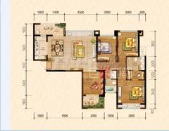 建发中央鹭洲4室2厅2卫125.00平户型