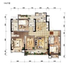 锦绣天地小区1期4室2厅3卫138.00平户型