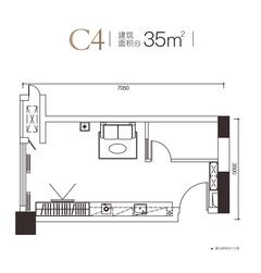 华庭悦璟小区35.00平户型