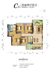 天府丽都1期4室2厅2卫129.86平户型