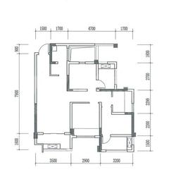 朗基少俊阁1期3室2厅2卫82.00平户型