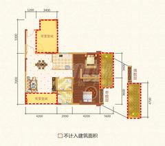 蓉树园3室2厅2卫83.00平户型