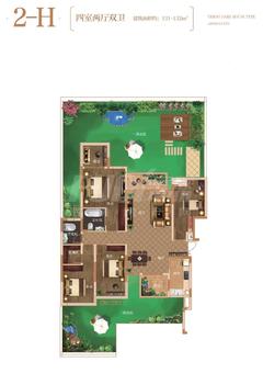 逸合城4室2厅2卫131.74平户型