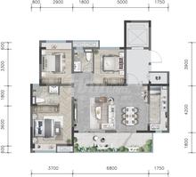 中建凤凰湖畔小区1期3室2厅2卫116.47平户型