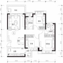 恒大西辰绿洲1期3室2厅2卫113.00平户型