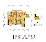 香居山水 2室2厅2卫 87.35平米