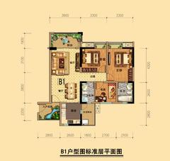 金山御景蓝湾3室2厅2卫111.02平户型