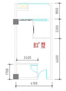 营盛大厦1期1室1厅1卫37.68平户型