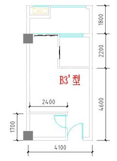 营盛大厦1期1室1厅1卫37.68平户型