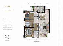保利云央花园3室2厅2卫109.69平户型