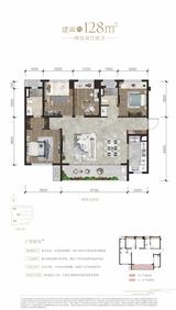 保利珑堂里院1期 4室2厅2卫 128.14平米