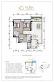 格林铂雅云庭1期3室2厅2卫95.00平户型