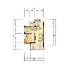君雁金梧桐3室2厅1卫85.00平户型