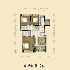 华宜滨江国际3室2厅2卫118.09平户型