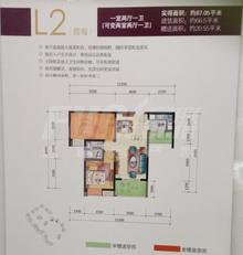 华侨凤凰国际城2期2室2厅1卫66.50平户型