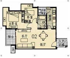 御天下2室2厅1卫88.00平户型