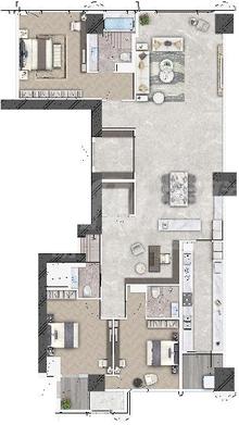 交子金融广场3期3室2厅3卫285.00平户型