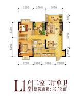 香居山水 2室2厅1卫 87.52平米