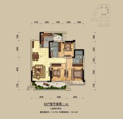 丽·都府二期3室2厅2卫113.00平户型
