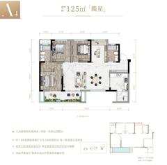天璞里1期4室2厅2卫125.00平户型