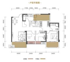 中筑西府兰庭4室2厅2卫108.00平户型