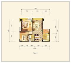 博盛康郡2室1厅1卫77.07平户型