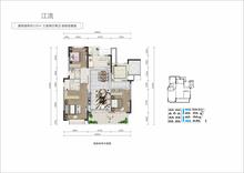 旭辉江山和鸣花园1期3室2厅2卫126.00平户型