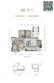朗诗乐府1期3室2厅2卫134.00平户型
