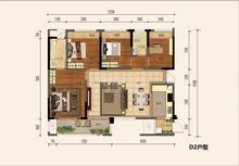 鸿涪·邑号1期4室2厅2卫124.40平户型
