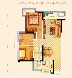 世玺2期3室2厅1卫93.00平户型