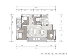 桂语听澜小区1期3室2厅2卫143.00平户型