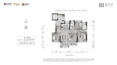 新川印花园1期3室2厅2卫120.00平户型