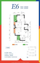 西财学府憬城1期 2室2厅1卫 76.19平米